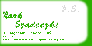 mark szadeczki business card