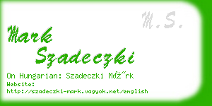 mark szadeczki business card